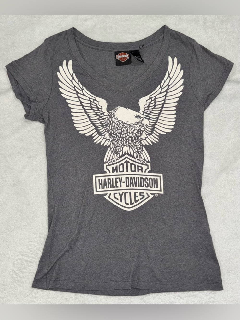 Harley-Davidson Eagle Tee Medium | Women’s Gray Graphic Biker Shirt 🦅 LAST ONE